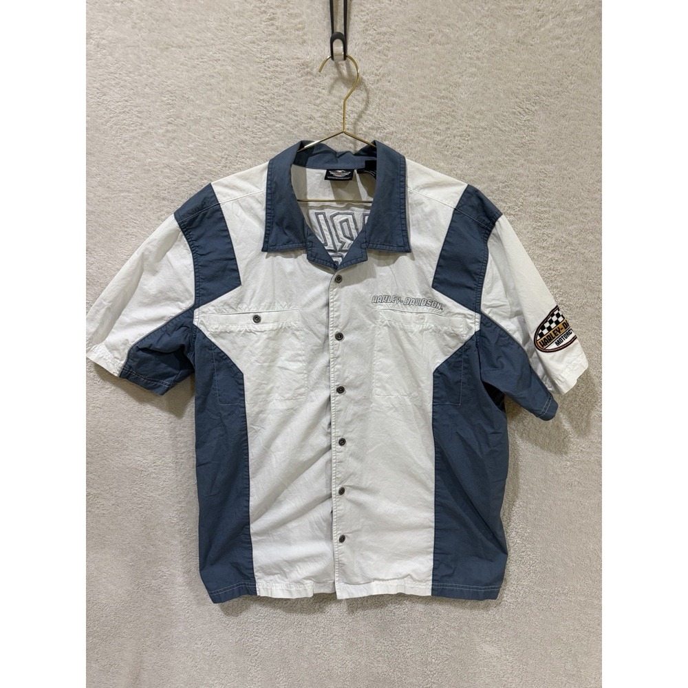 Harley Davidson Genuine Motor Clothes. Mens Short Sleeve Button Down Shirt XL